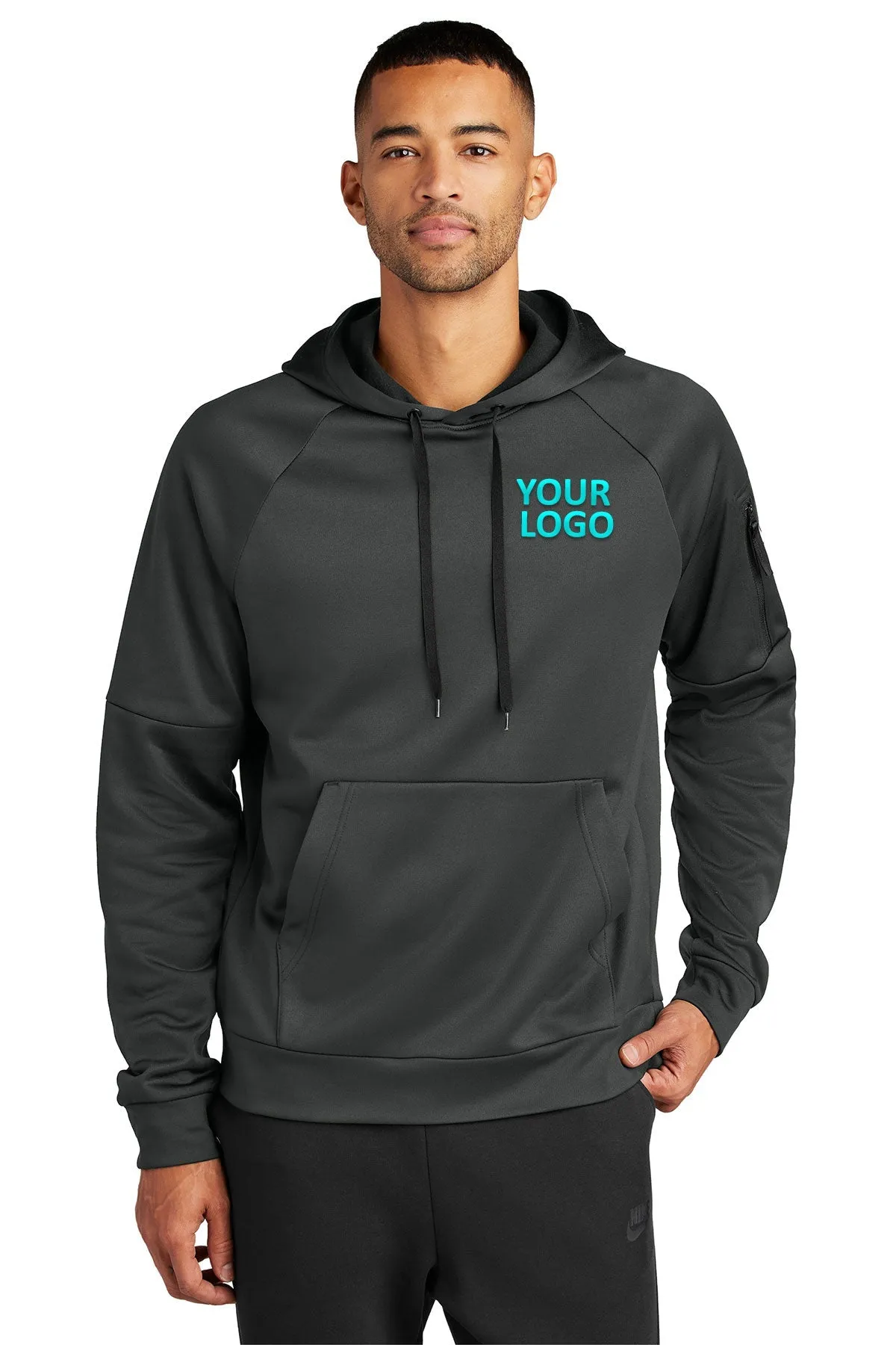 Nike Therma-FIT Pocket Pullover Branded Hoodies, Anthracite