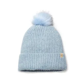 Only Curls Satin Lined Beanie with Pom - Carrie in Light Blue