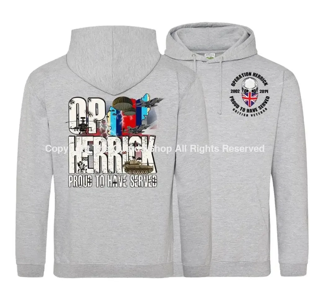 OP HERRICK Afghanistan War Veteran Double Side Printed Hoodie