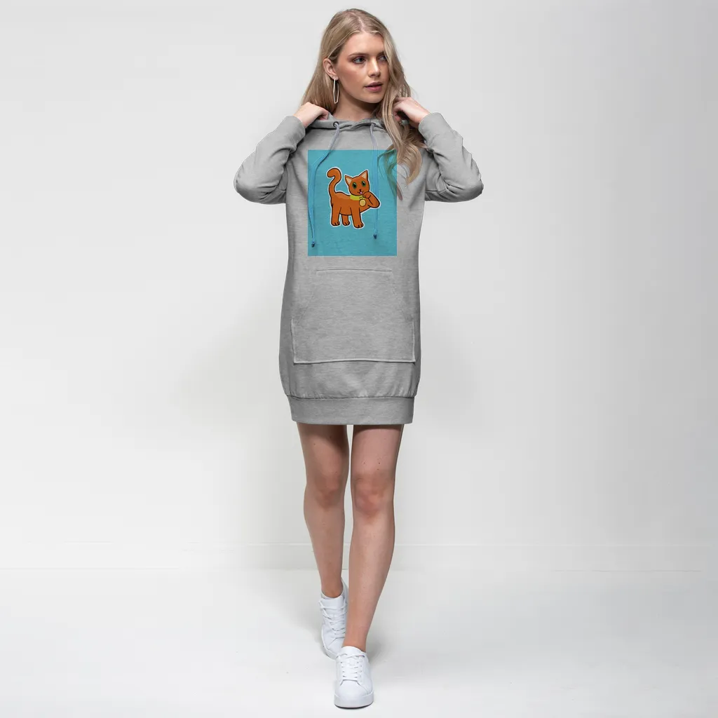 Orange Cat Premium Adult Hoodie Dress