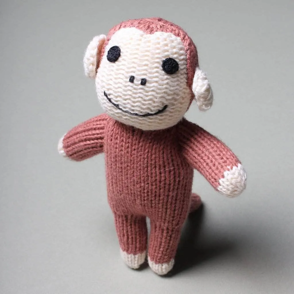 Organic Baby Gift Set | Knit Romper, Hat, Giraffe & Monkey Toys