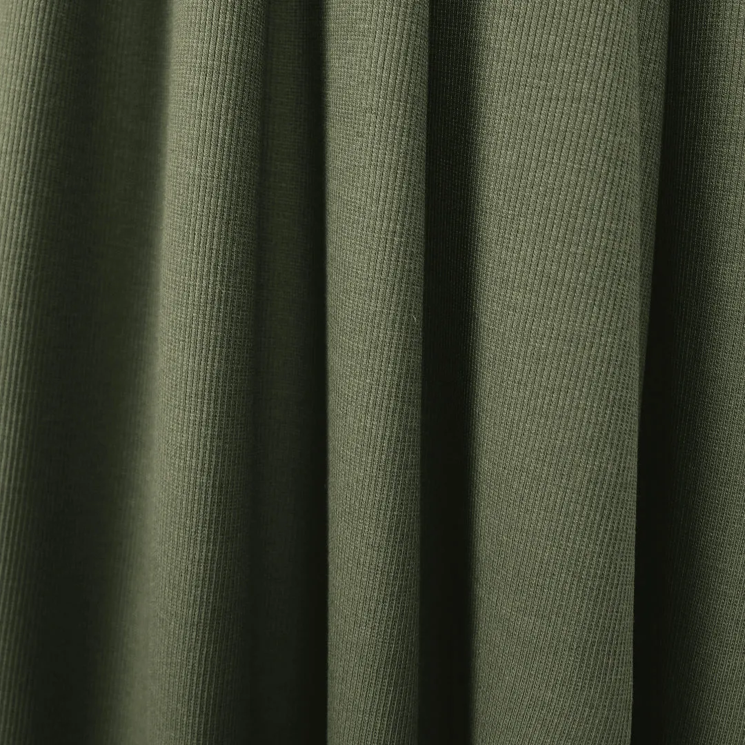 organic cotton rib knit - dusky green