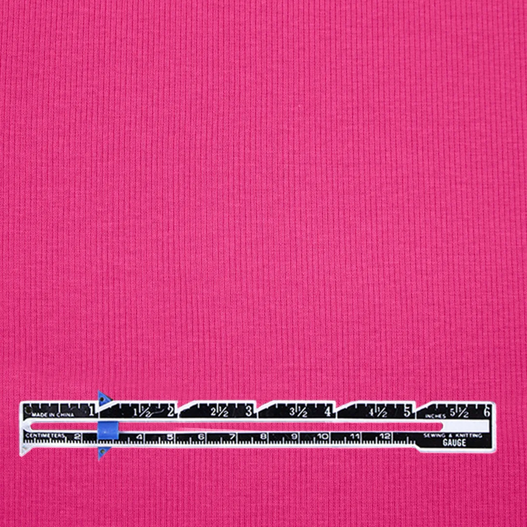 organic cotton rib knit - fuchsia