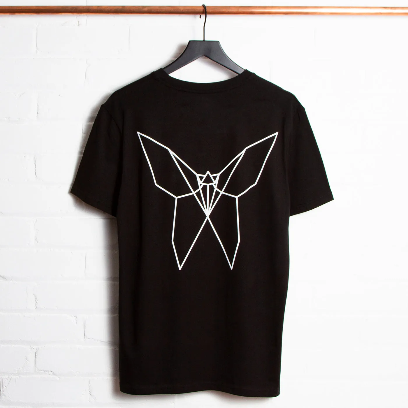 Origami Butterfly Back Print - Tshirt - Black