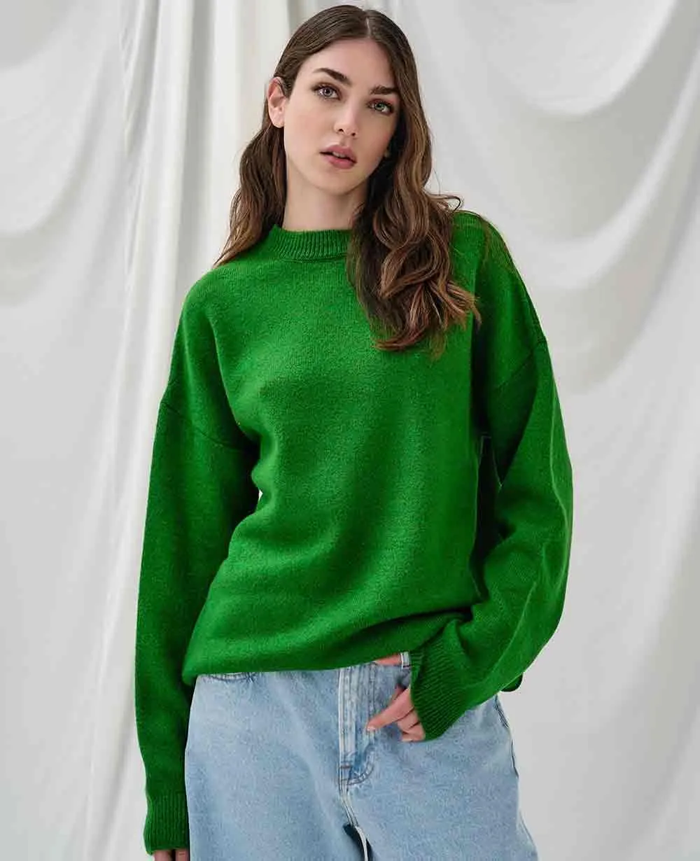 OVERSIZED ROUND NECK PULLOVER "JOYA" GREEN