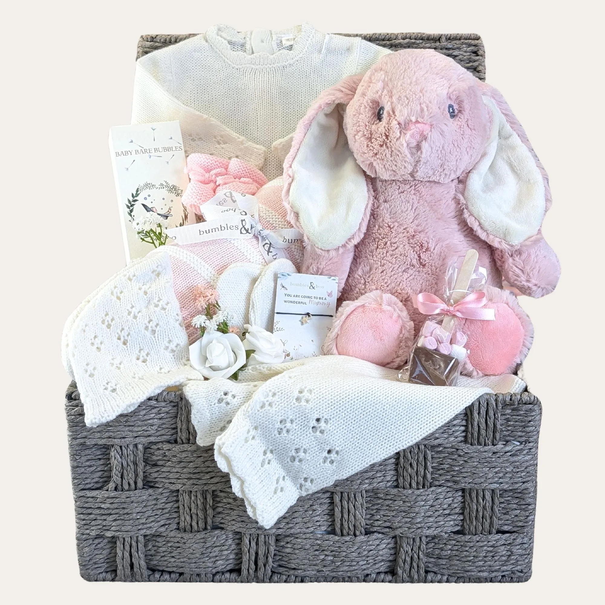 Personalised Large Baby Girl Gifts Hamper Precious Bunny Dreams