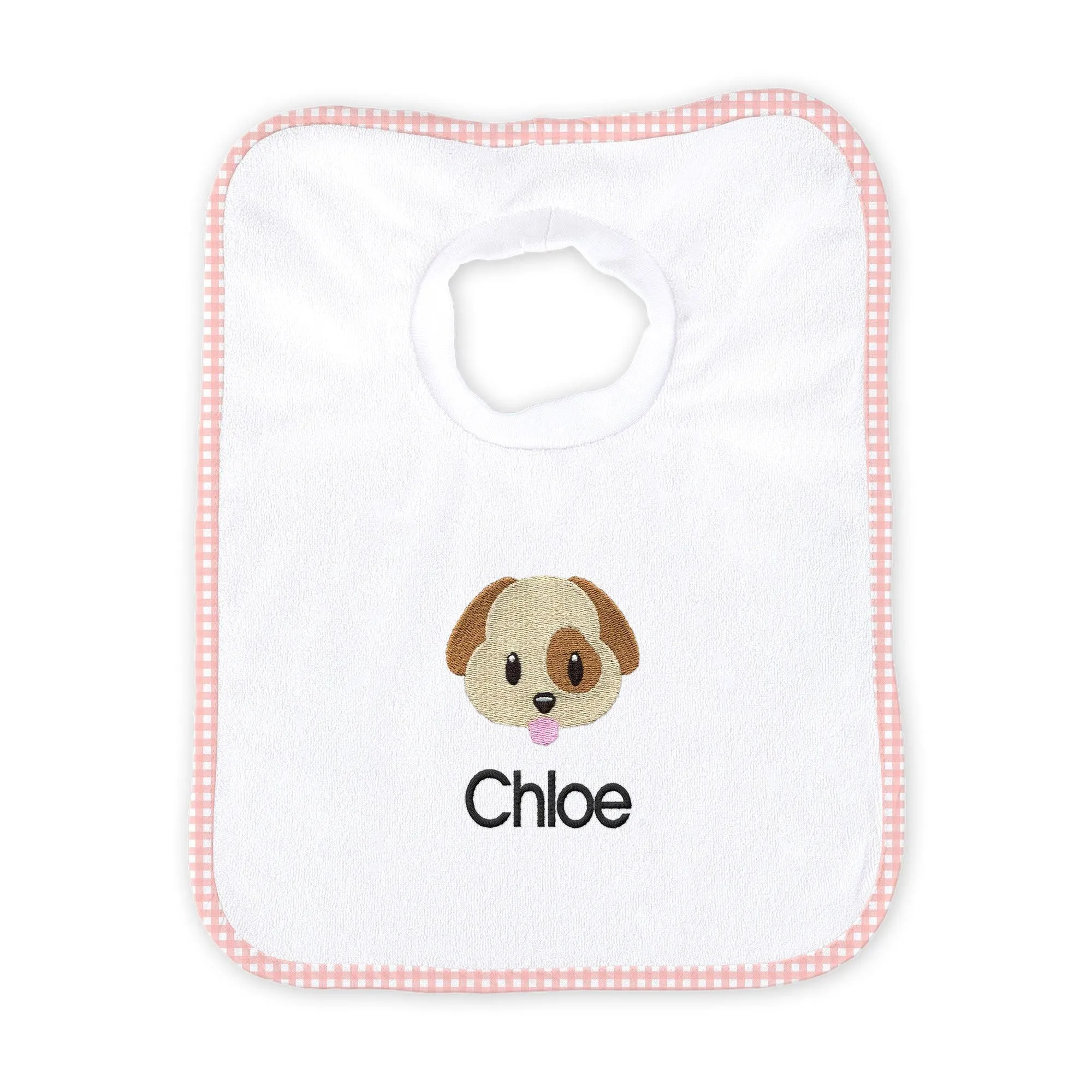 Personalized Dog Face Emoji Bib