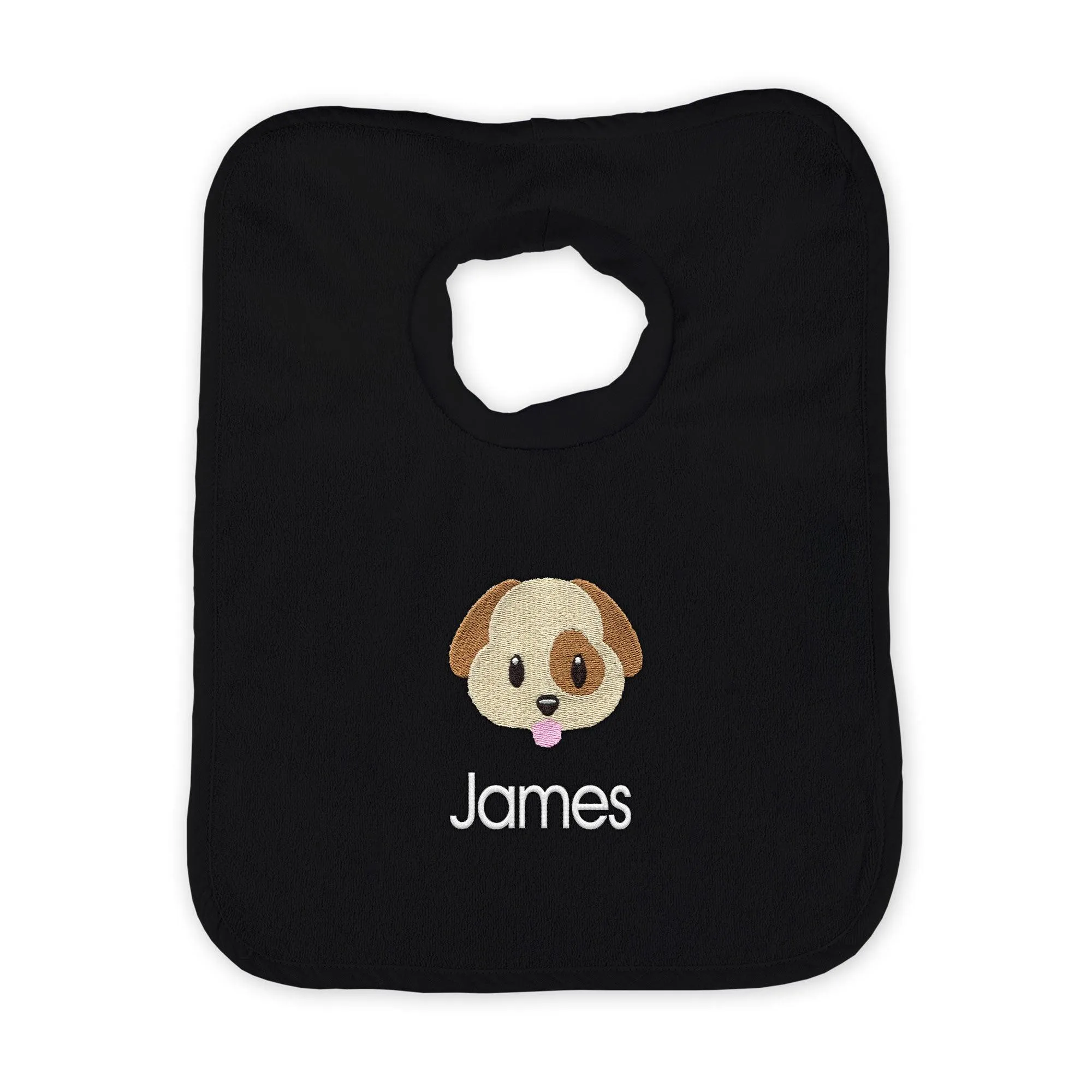 Personalized Dog Face Emoji Bib