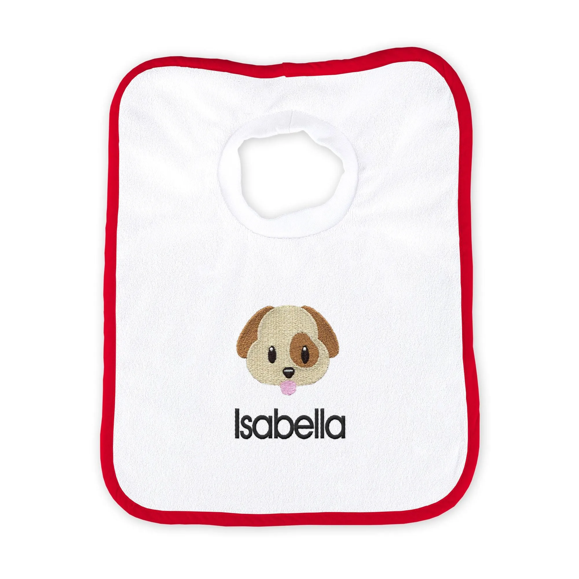 Personalized Dog Face Emoji Bib