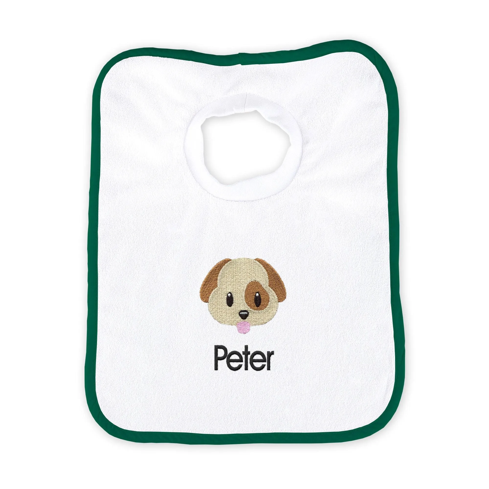 Personalized Dog Face Emoji Bib