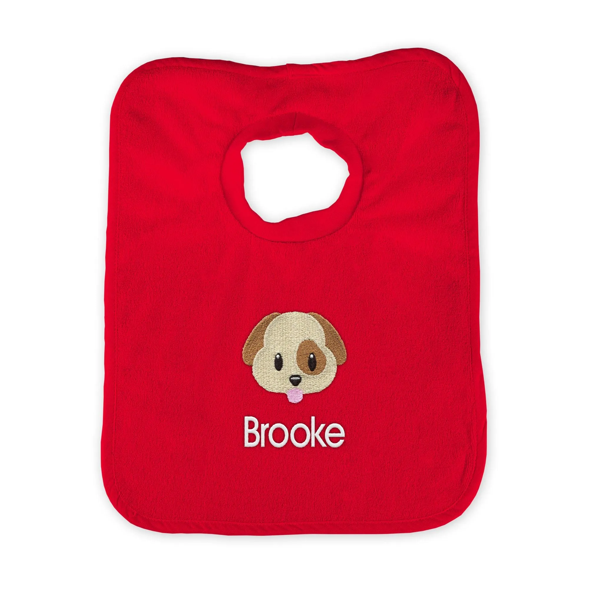 Personalized Dog Face Emoji Bib