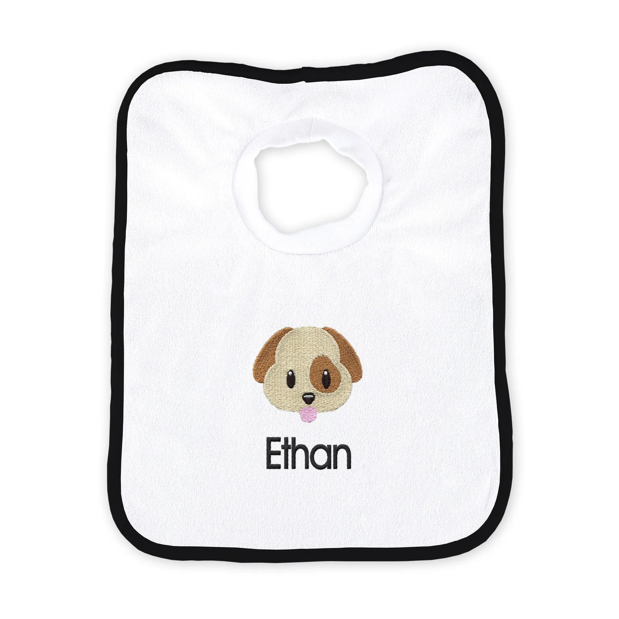 Personalized Dog Face Emoji Bib