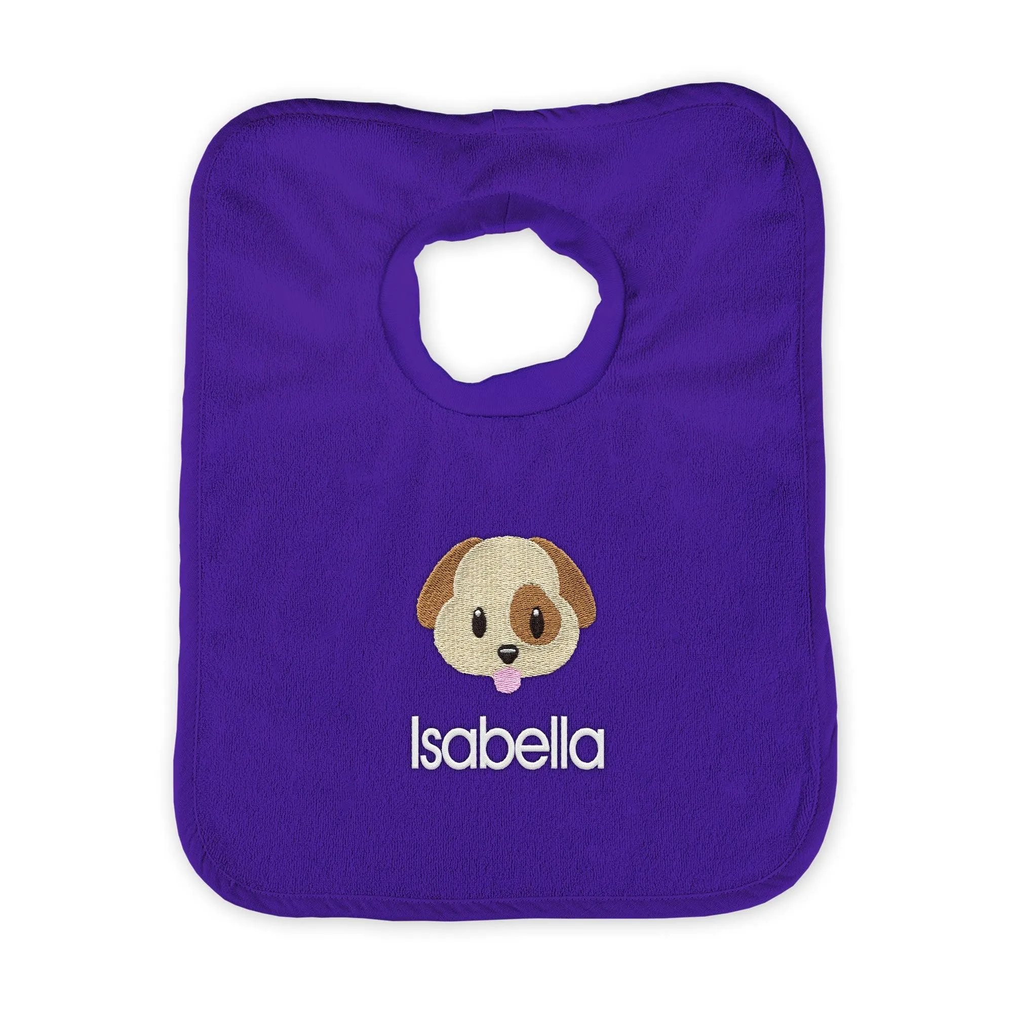 Personalized Dog Face Emoji Bib