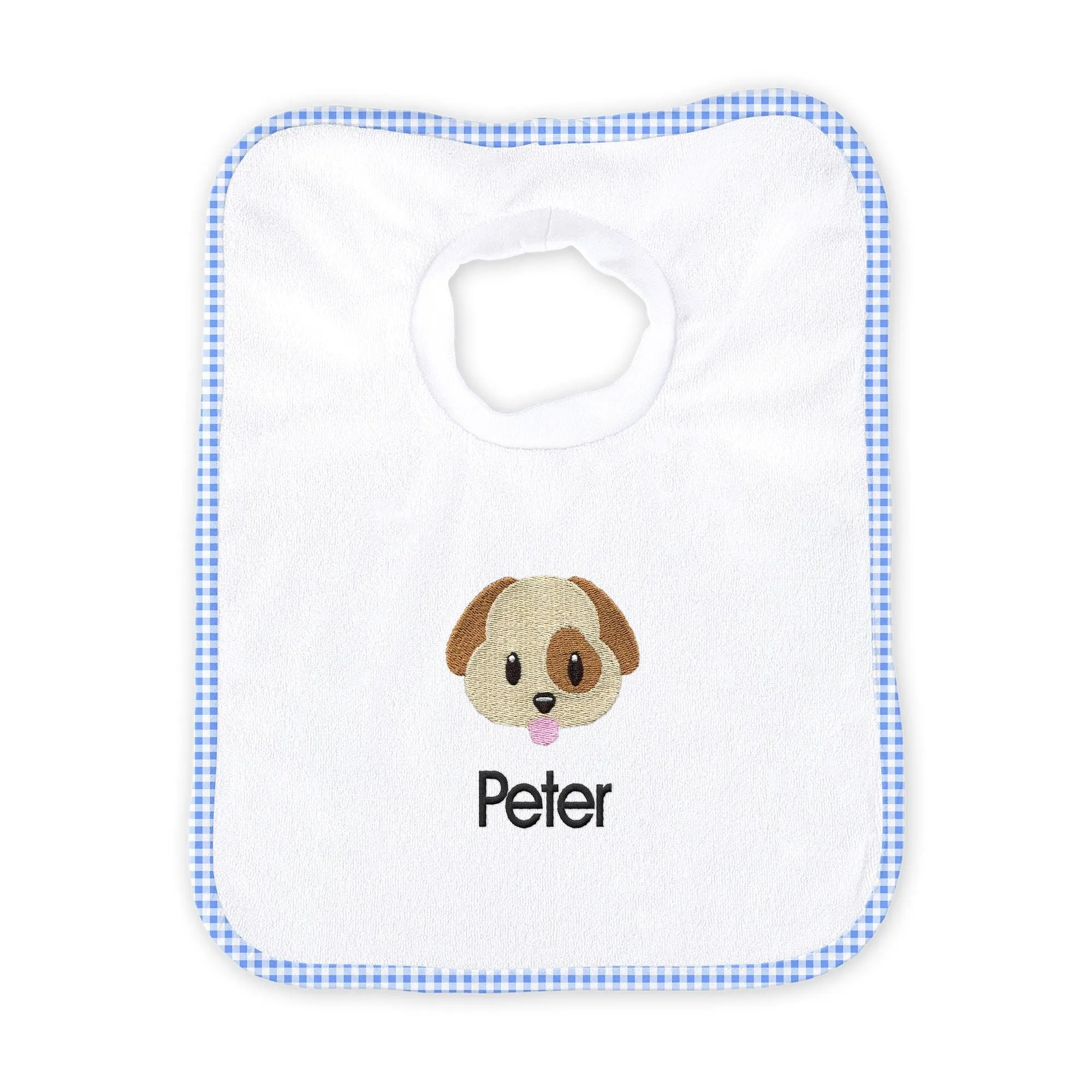 Personalized Dog Face Emoji Bib