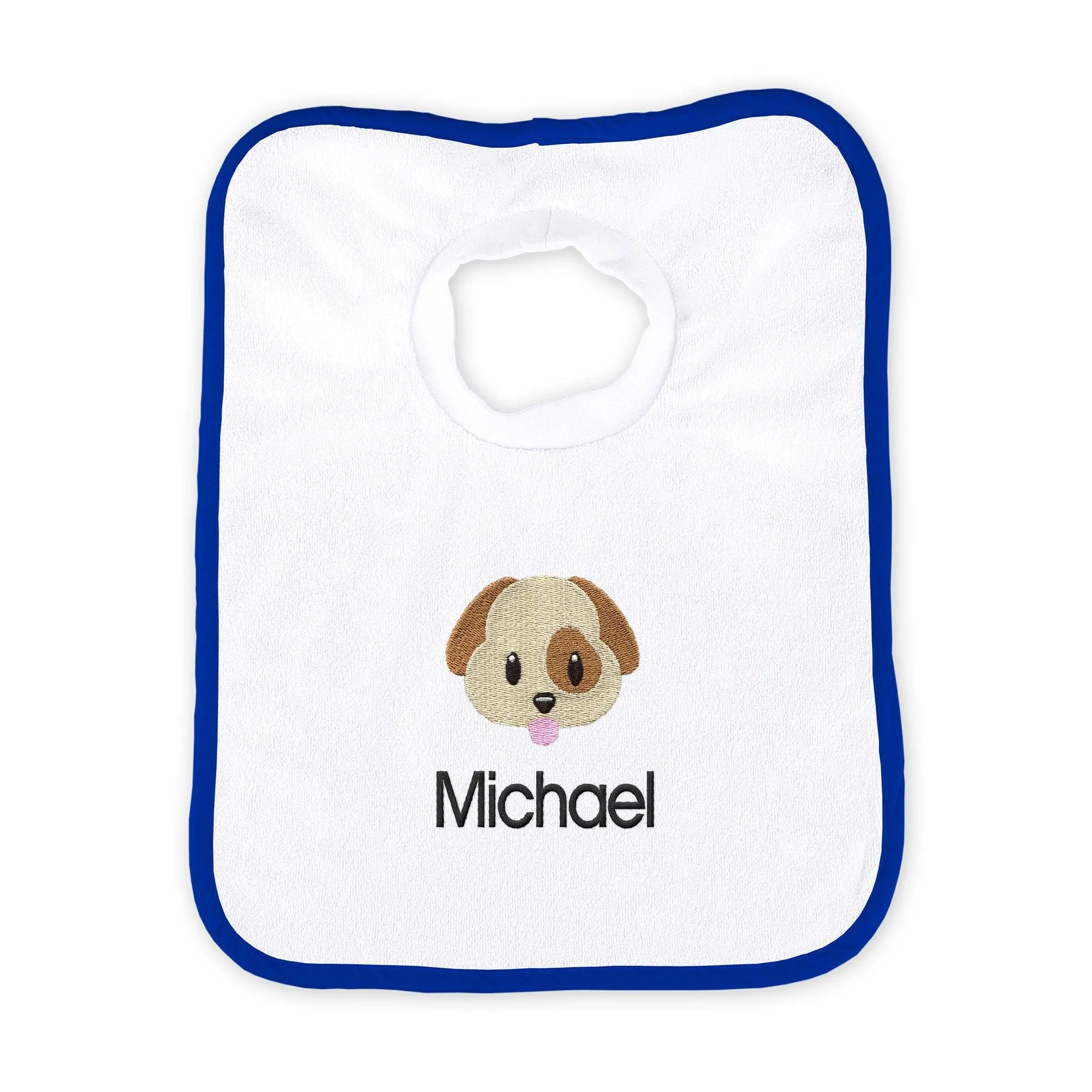 Personalized Dog Face Emoji Bib