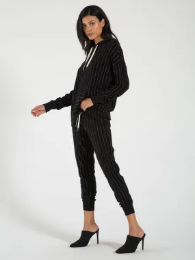 Philanthropy - Victory Sweatshirt in Black Pinstripe