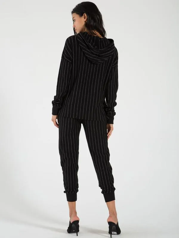 Philanthropy - Victory Sweatshirt in Black Pinstripe