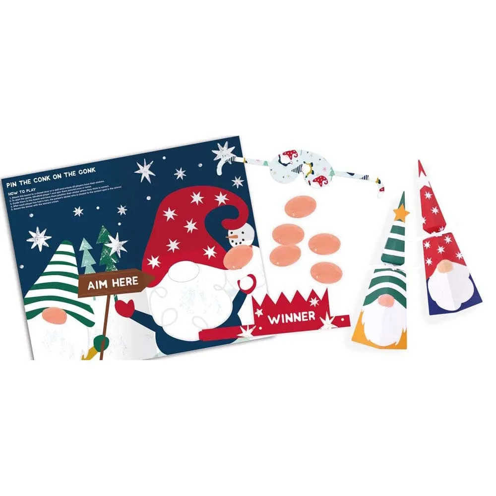 Pin the Conk on the Gonk FSC Christmas Crackers & Game Box of 6