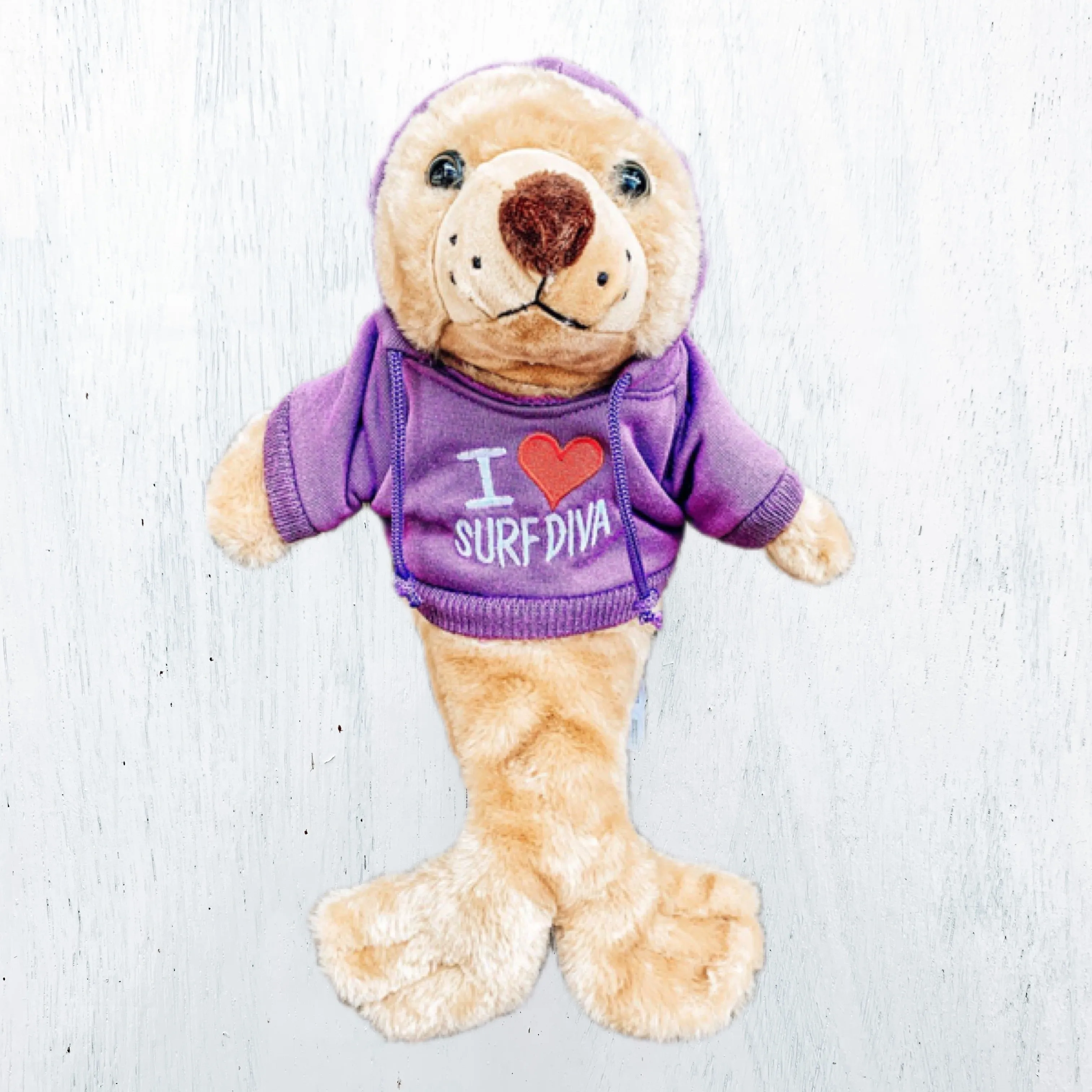 PLUSH ANIMAL - Sea Lion Stuffed Animal with "I love Surf Diva" Hoodie