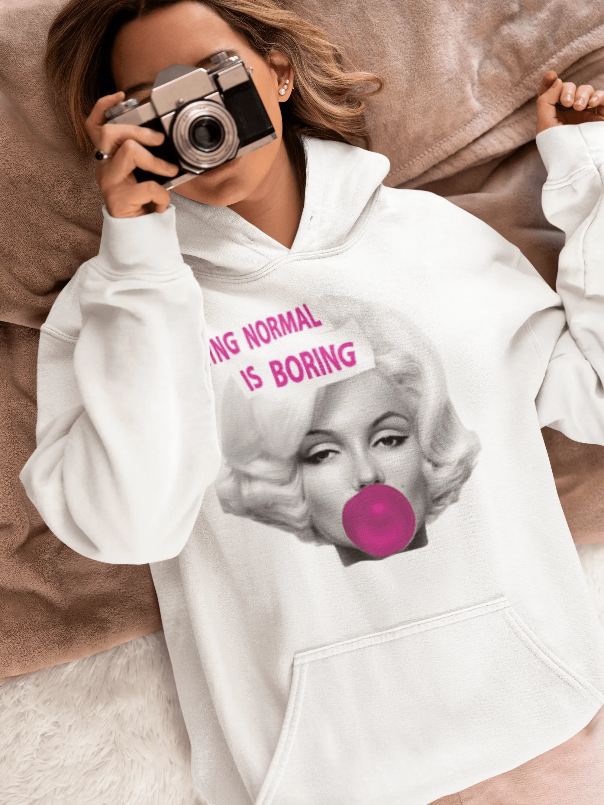 Pop Culture Hoodie Being Normal Is Boring Midweight Blended Cotton Unisex Pullover