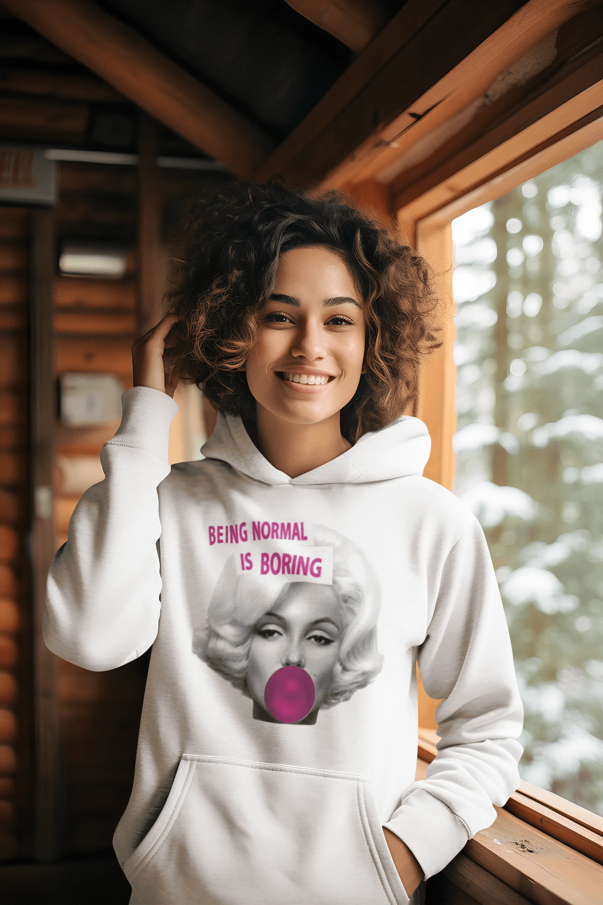 Pop Culture Hoodie Being Normal Is Boring Midweight Blended Cotton Unisex Pullover