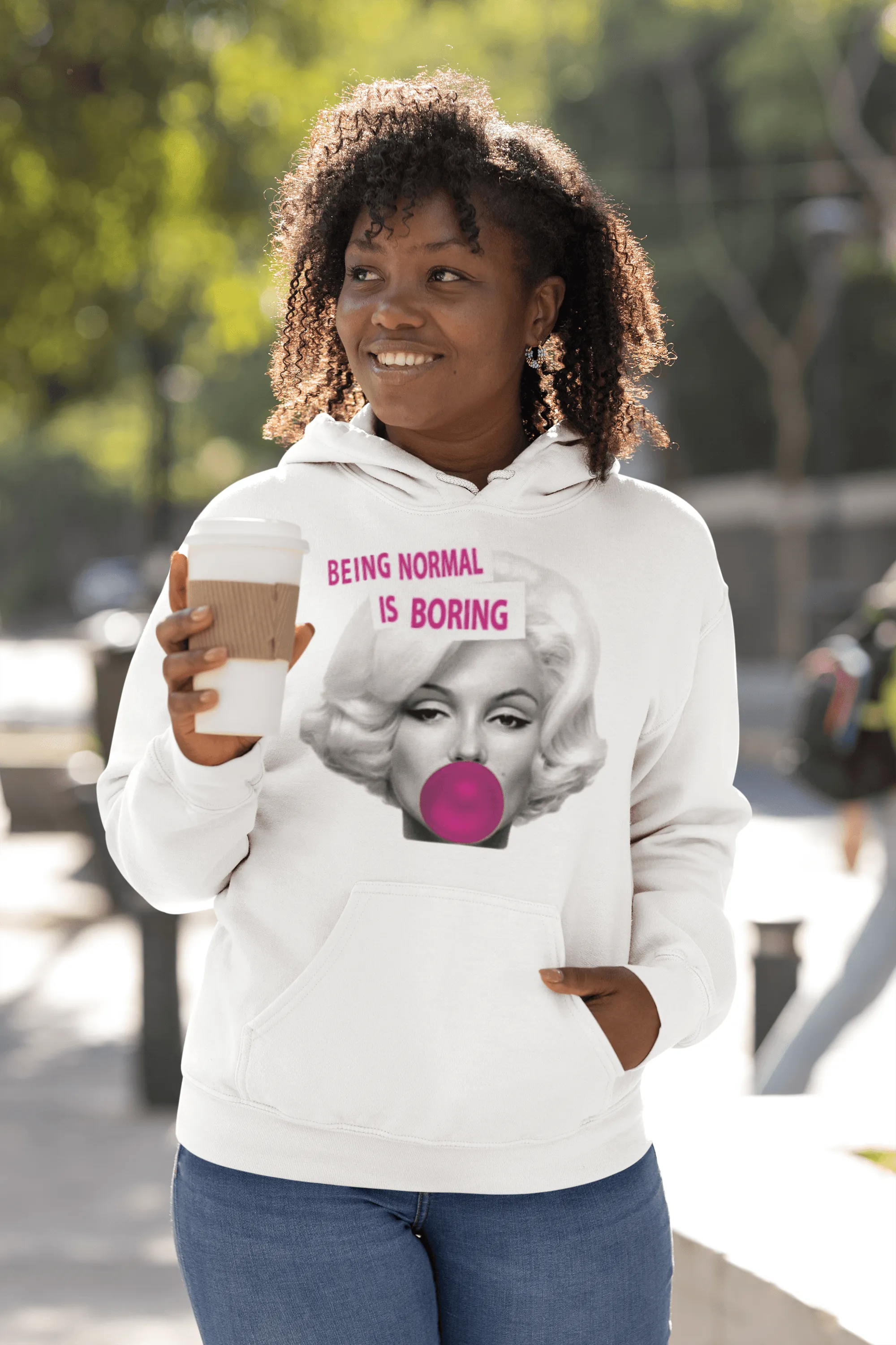 Pop Culture Hoodie Being Normal Is Boring Midweight Blended Cotton Unisex Pullover