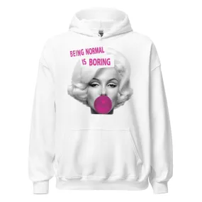 Pop Culture Hoodie Being Normal Is Boring Midweight Blended Cotton Unisex Pullover