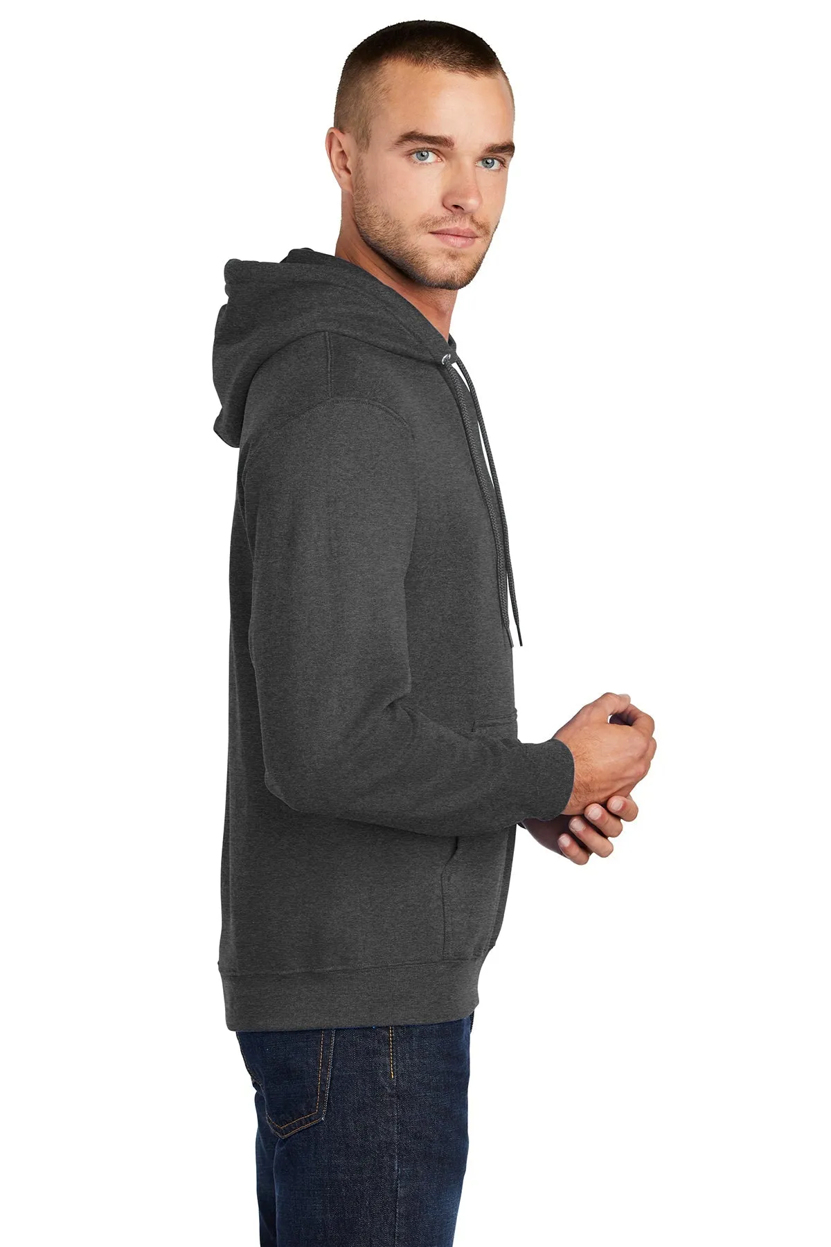 Port & Company Tall Core Fleece Customized Hoodies, Dark Heather Grey