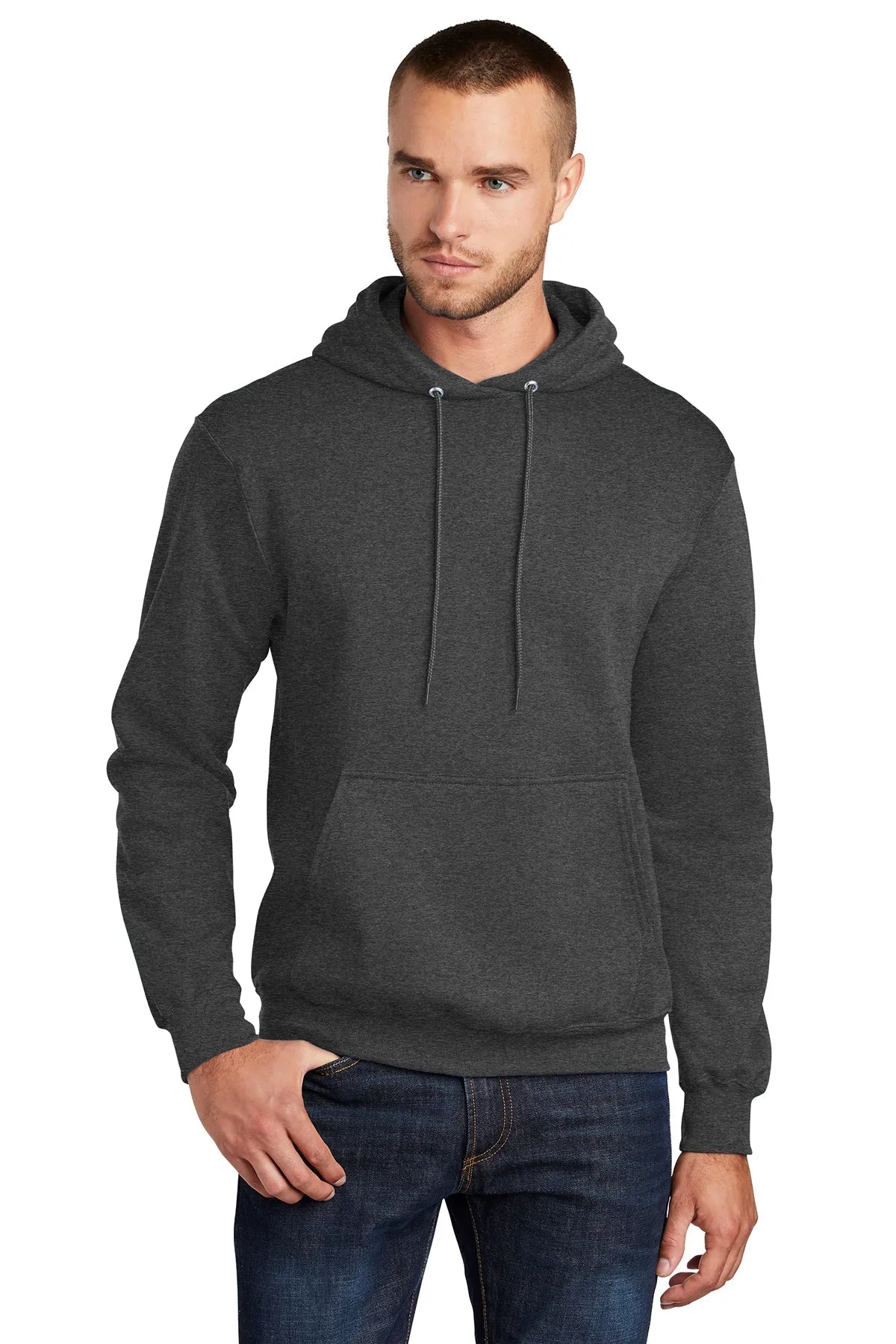 Port & Company Tall Core Fleece Customized Hoodies, Dark Heather Grey