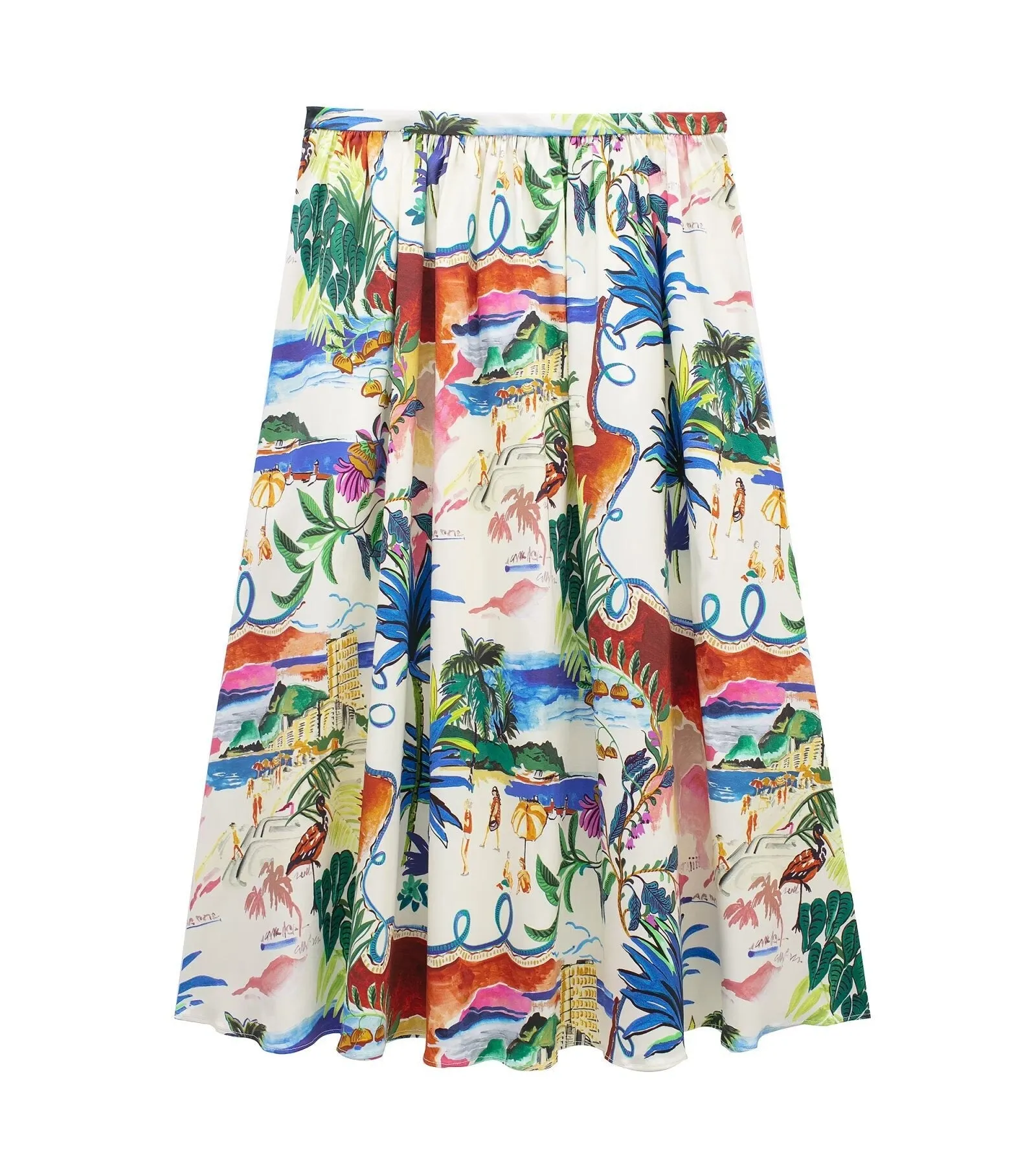 Pre Order:  Nature Print Loose Shirt   Midi Skirt