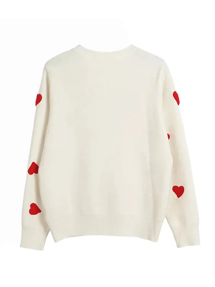 Pre Order:  Vintage Love Heart Embroidery Sweater