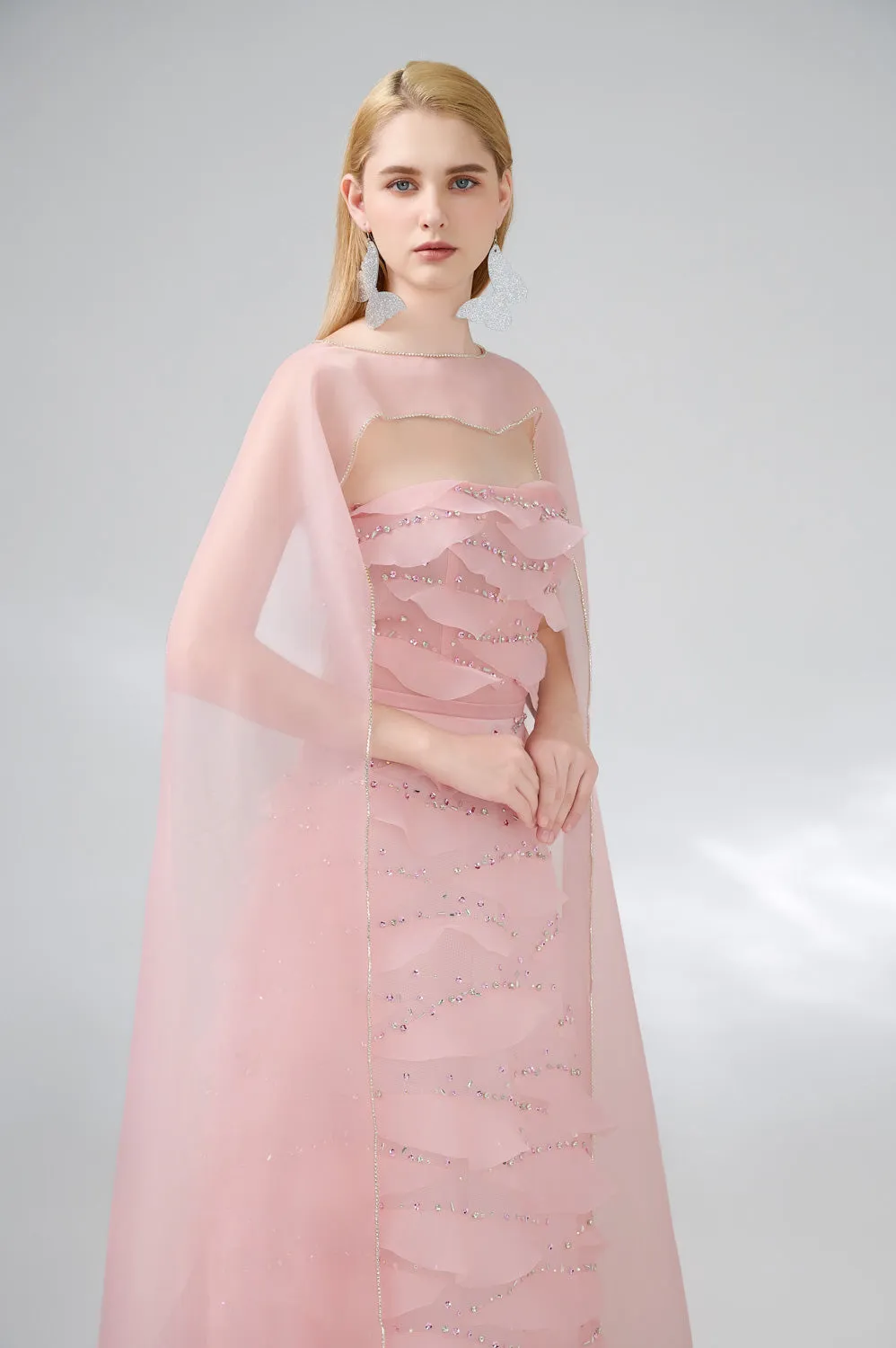 Preston Cape Ruffle Layer Organza Floor Length Set