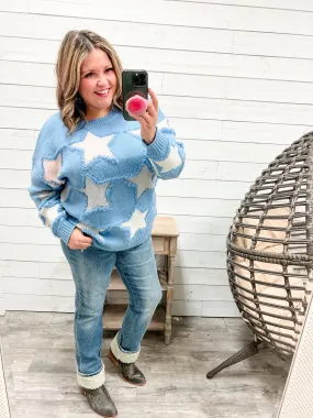 "Restless" Long Sleeve Star Sweater