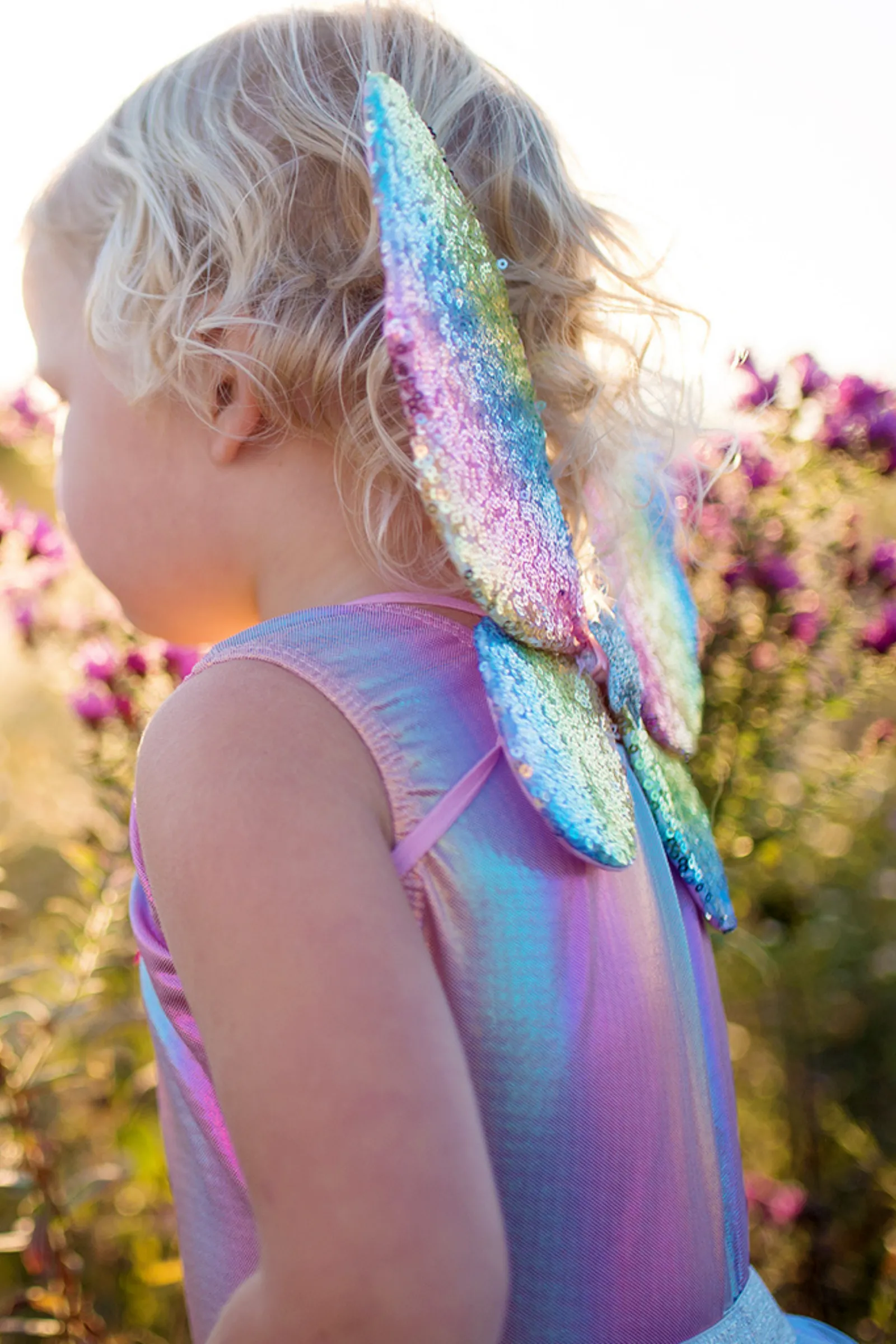 Rainbow Sequins Skirt, Wings & Wand