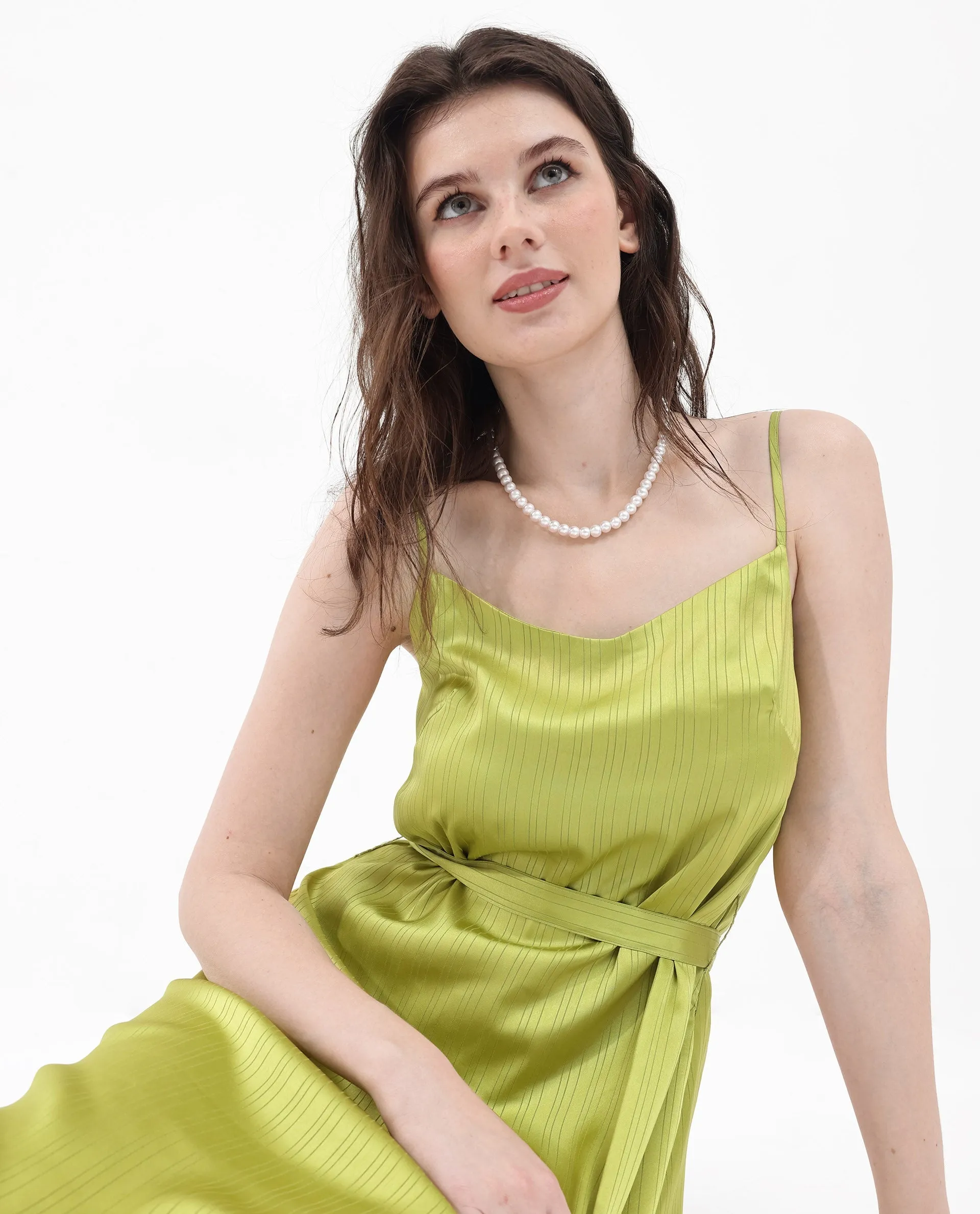 Rareism Womens Andrei Flouroscent Green Dress Dyed