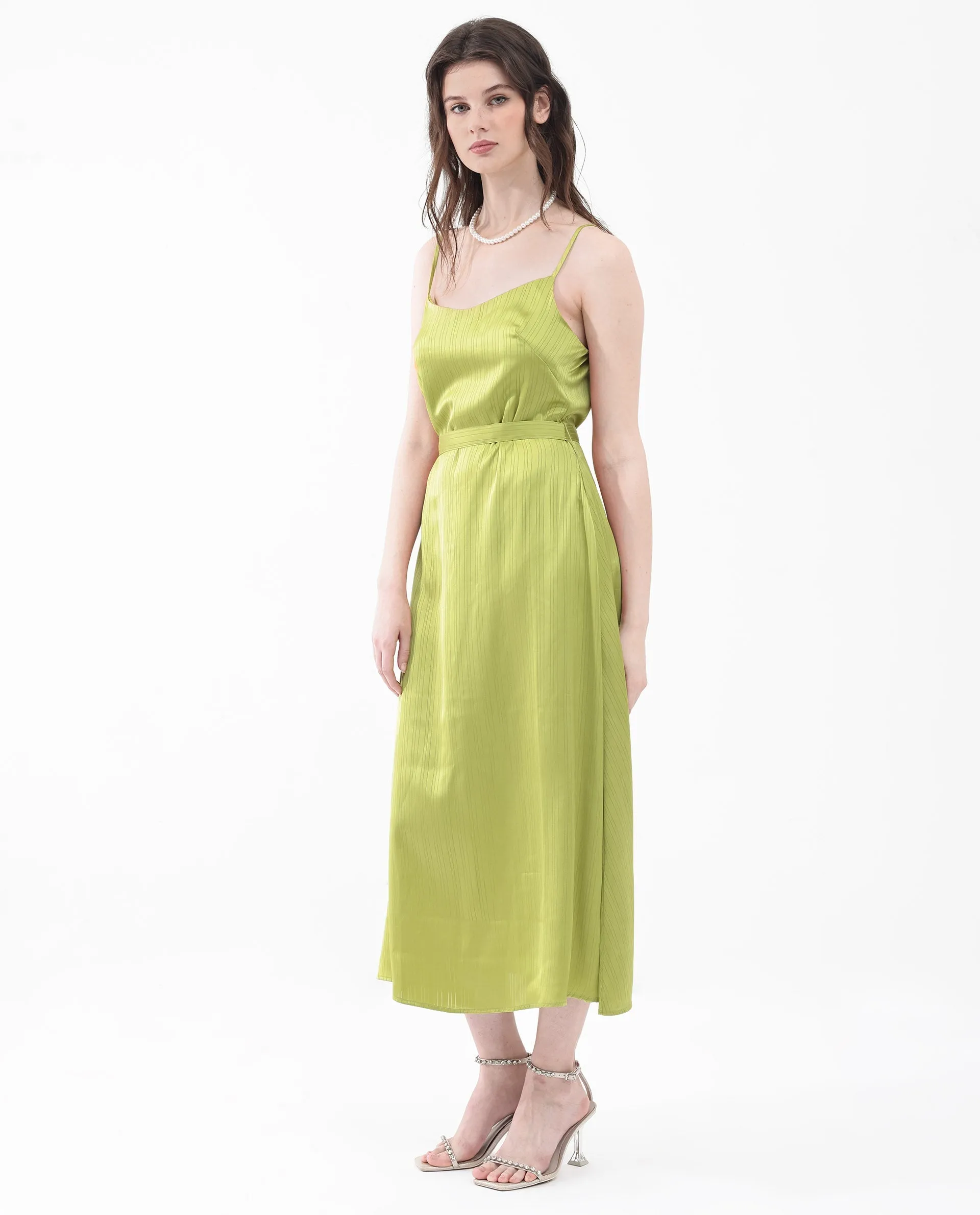 Rareism Womens Andrei Flouroscent Green Dress Dyed