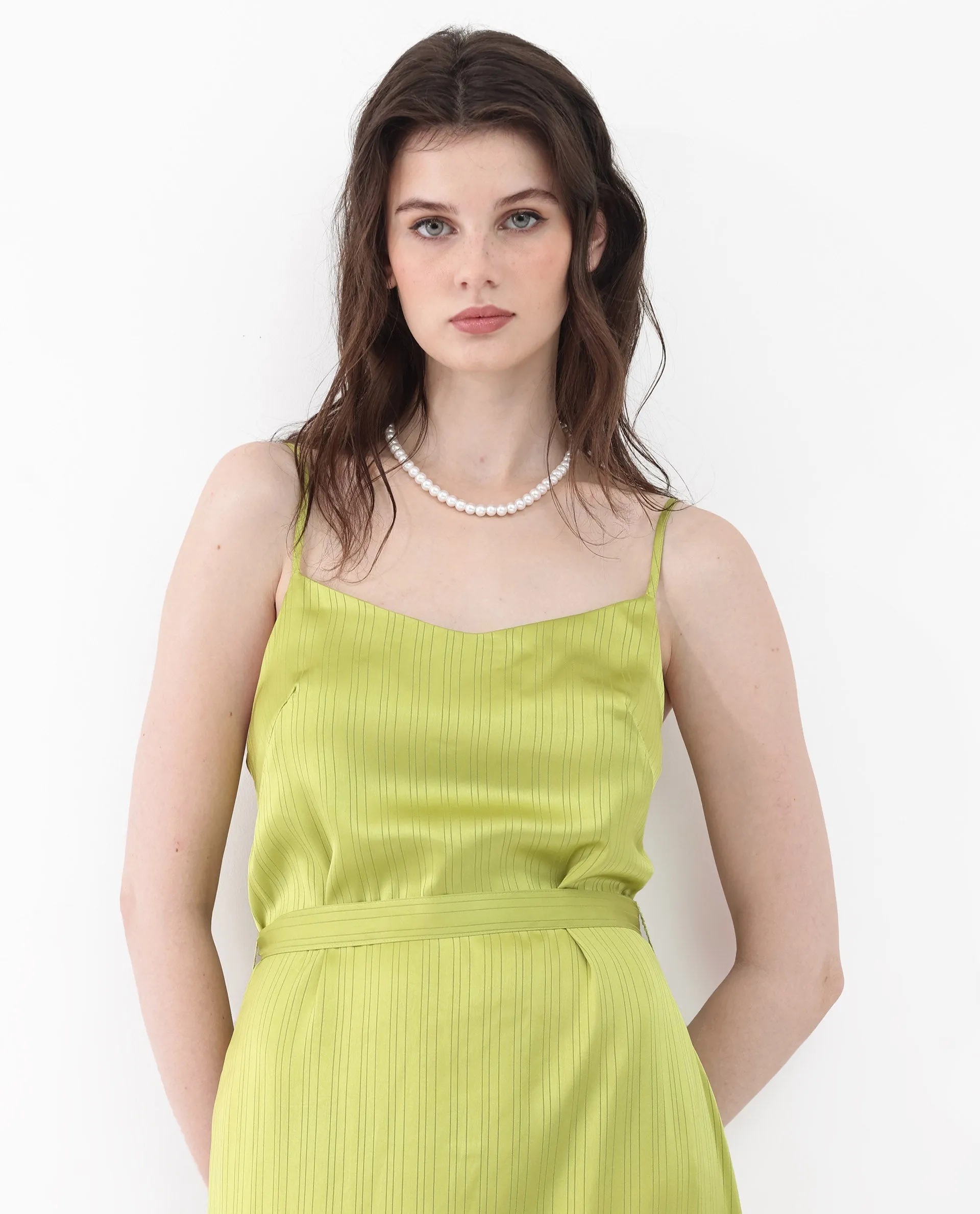 Rareism Womens Andrei Flouroscent Green Dress Dyed