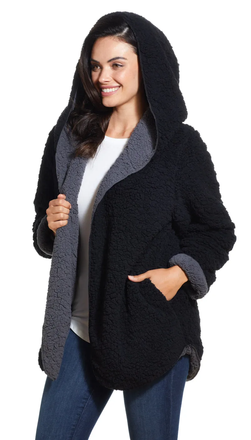 REVERSIBLE COZY FLEECE HOODIE