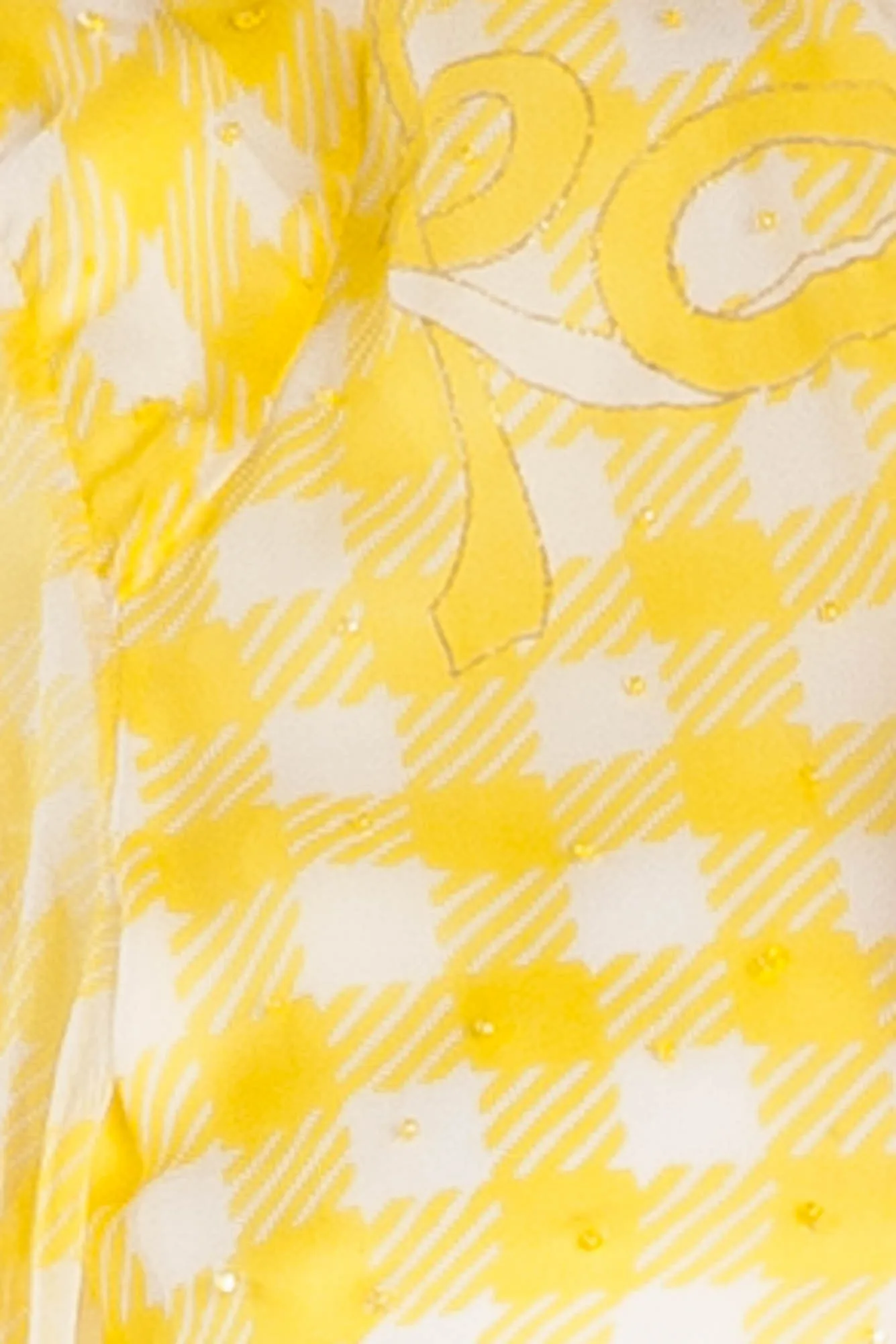 Roberto Cavalli - Yellow Plaid Chiffon Gown - IT 40