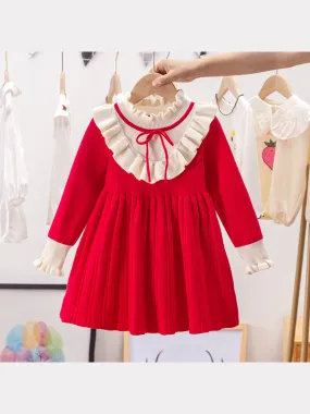 Ruffle-tastic Flair Ruffle Collar Sweater Dress