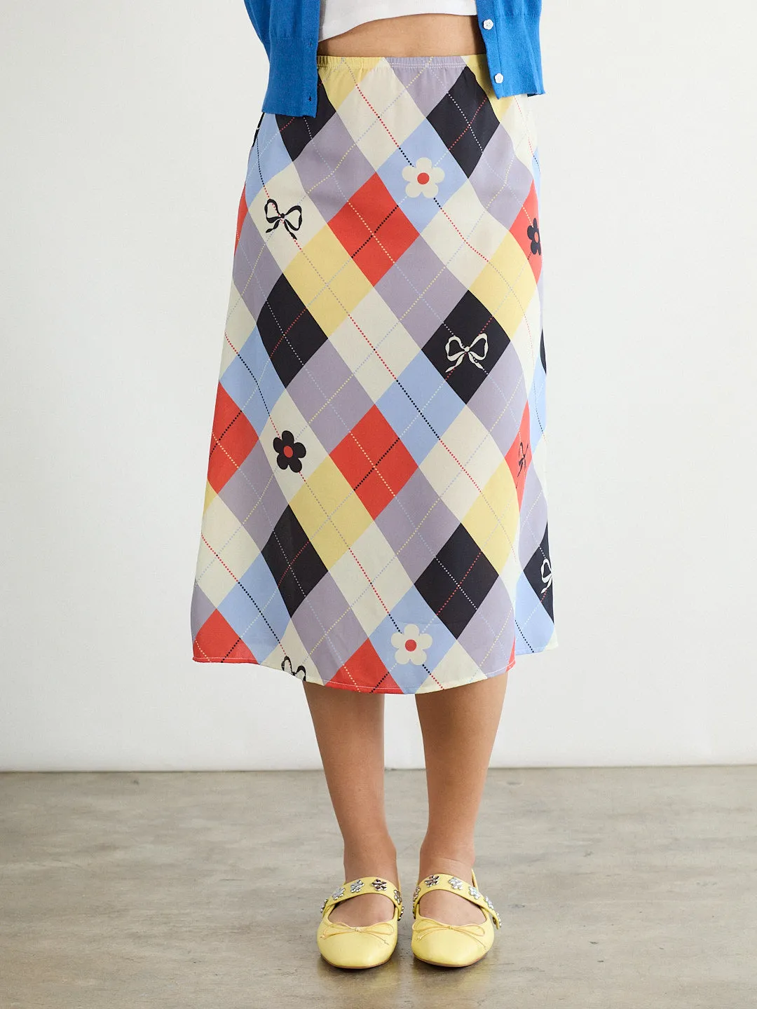 Sandy Midi Skirt - Cirque Argyle