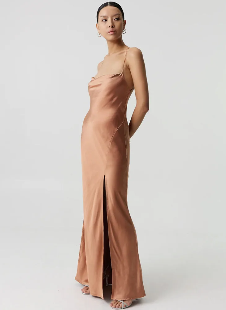 Satin Split Slip Maxi Dress