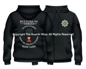 SCOTS GUARDS Buttons In THREE's Double Side Printed Hoodie