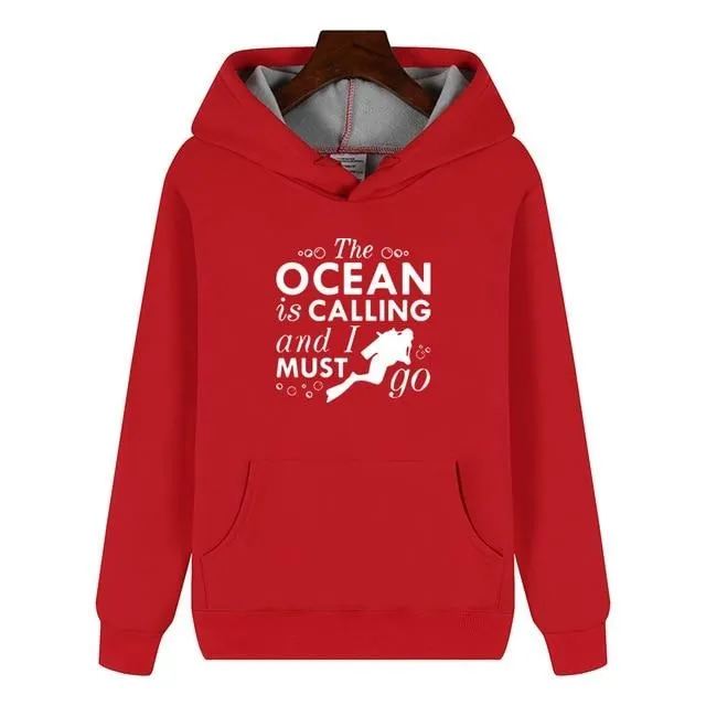 Scuba diving Hoodie for Men | The Ocean Is Calling and I Must Go