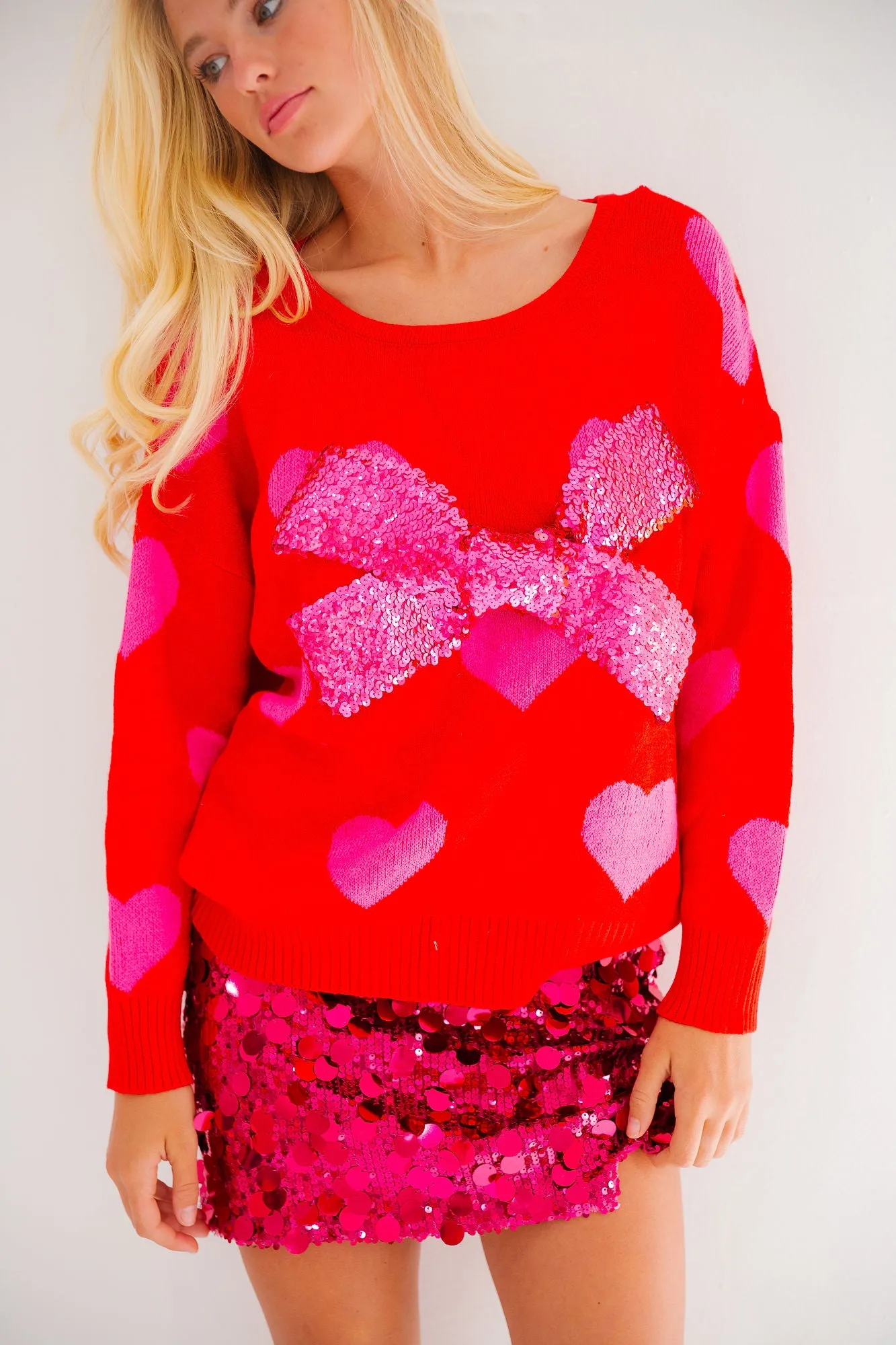 SEASON TO SPARKLE HEART SWEATER