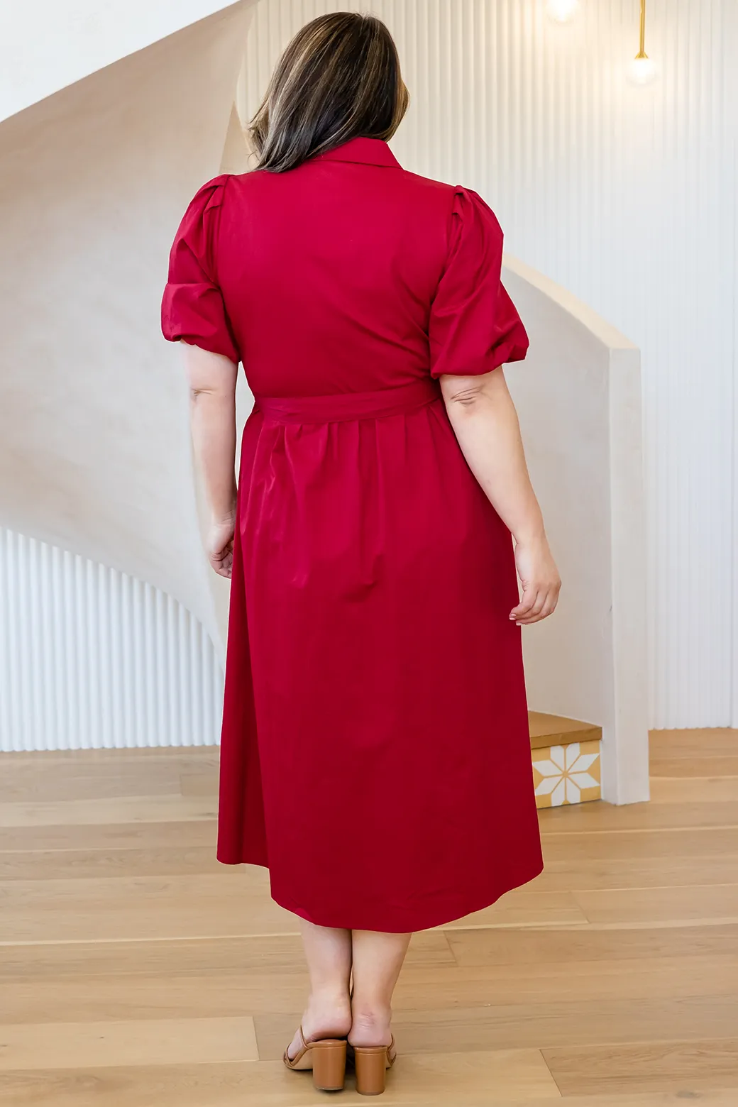 Shannon Midi Dress Deep Red