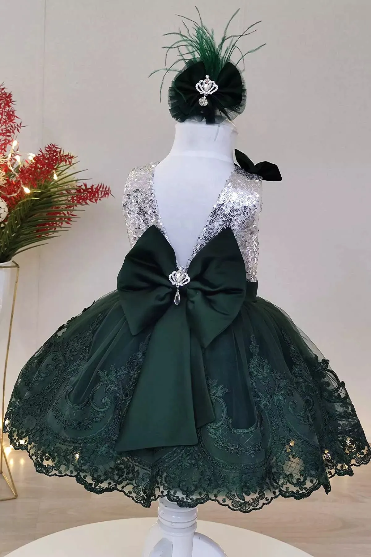 Shay Silver & Emerald Party Dress