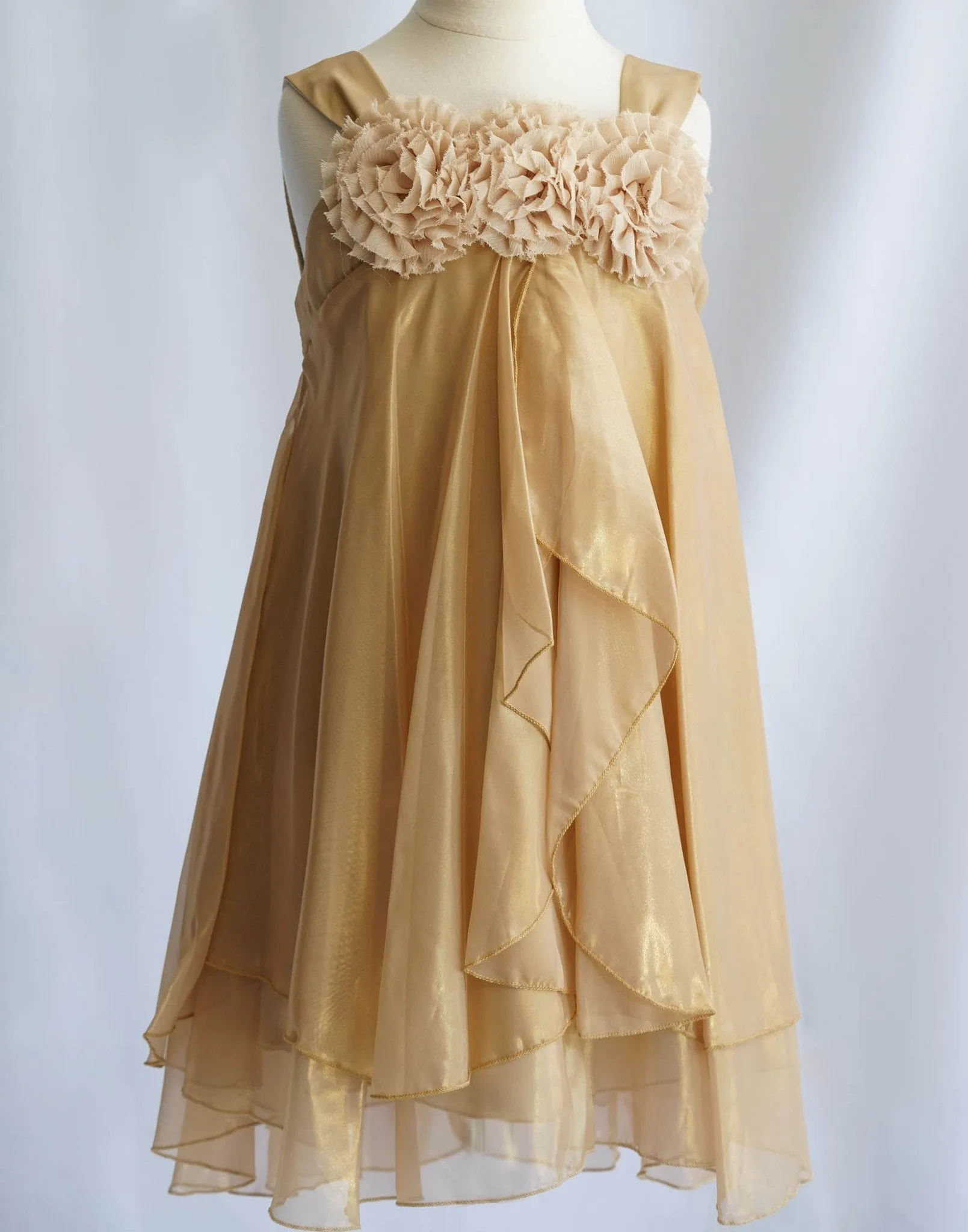 Shimmery Chiffon Dress - Gold