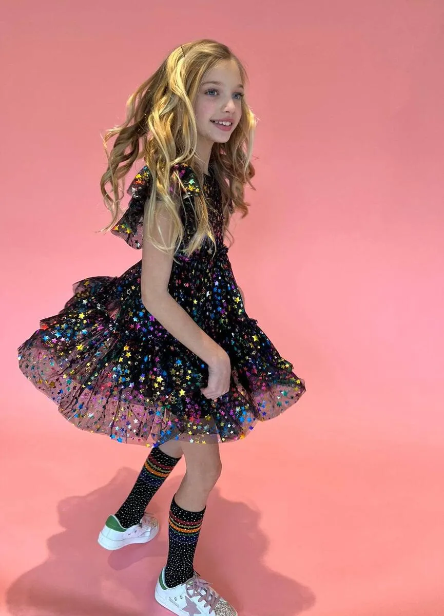 Shining Rainbow Star Tulle Dress