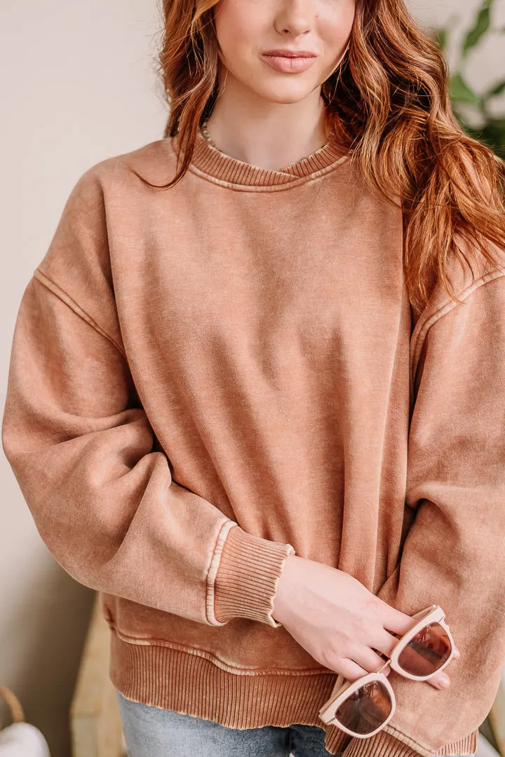 Simple Life Fleece Sweatshirt | Deep Camel